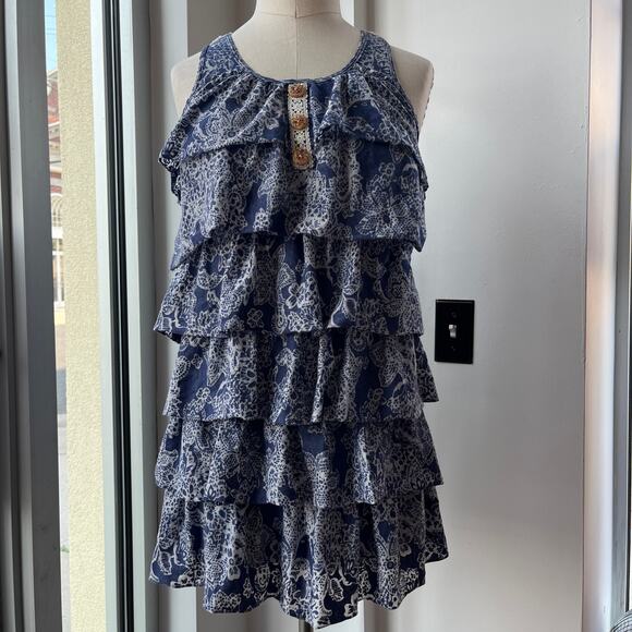 Y2K Beachy Floral Ruffle Crochet Racerback Tank Top - Picture 6 of 7